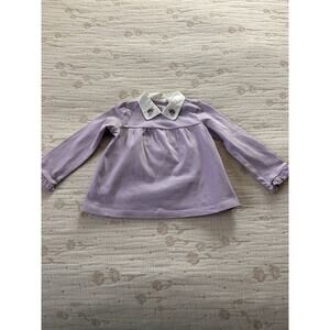 Janie And Jack Lavender Embroidered Collar Top Size 12-18 Months Spring Easter